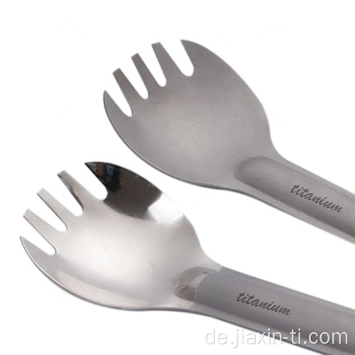 Titanlöffel Spork mit langem Griff für Fast Food